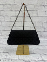 Load image into Gallery viewer, Gucci Horsebit Black Canvas Shoulder Bag
