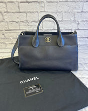 Load image into Gallery viewer, Chanel Navy Executive Tote with Shoulder Strap
