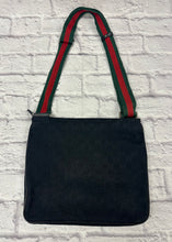 Load image into Gallery viewer, Gucci Black Monogram Canvas Signature Web Messenger
