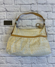 Load image into Gallery viewer, Fendi Ivory Fabric Zucca Logo Shoulder Bag
