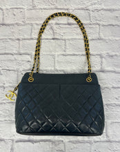 Load image into Gallery viewer, Chanel Vintage Quilted Black Lambskin Shoulder Bag

