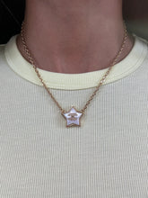 Load image into Gallery viewer, Chanel Gold and Pearlized Crystal Star Necklace
