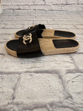 Load image into Gallery viewer, Chanel Black Pearl Espadrille CC Slides, Size 36
