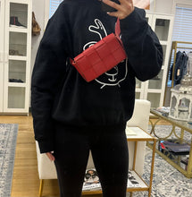 Load image into Gallery viewer, Bottega Veneta Red  Maxi Intrecciato Cassette Crossbody Bag

