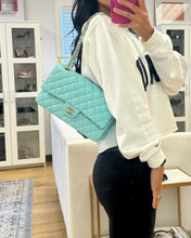 Load image into Gallery viewer, Chanel Tiffany Blue Caviar Quilted Medium Double Flap
