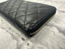 Load image into Gallery viewer, Chanel Black Caviar Full Zip Wallet
