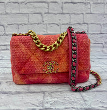 Load image into Gallery viewer, Chanel Small/Medium 19 Flap Bag Pink/Orange Tweed
