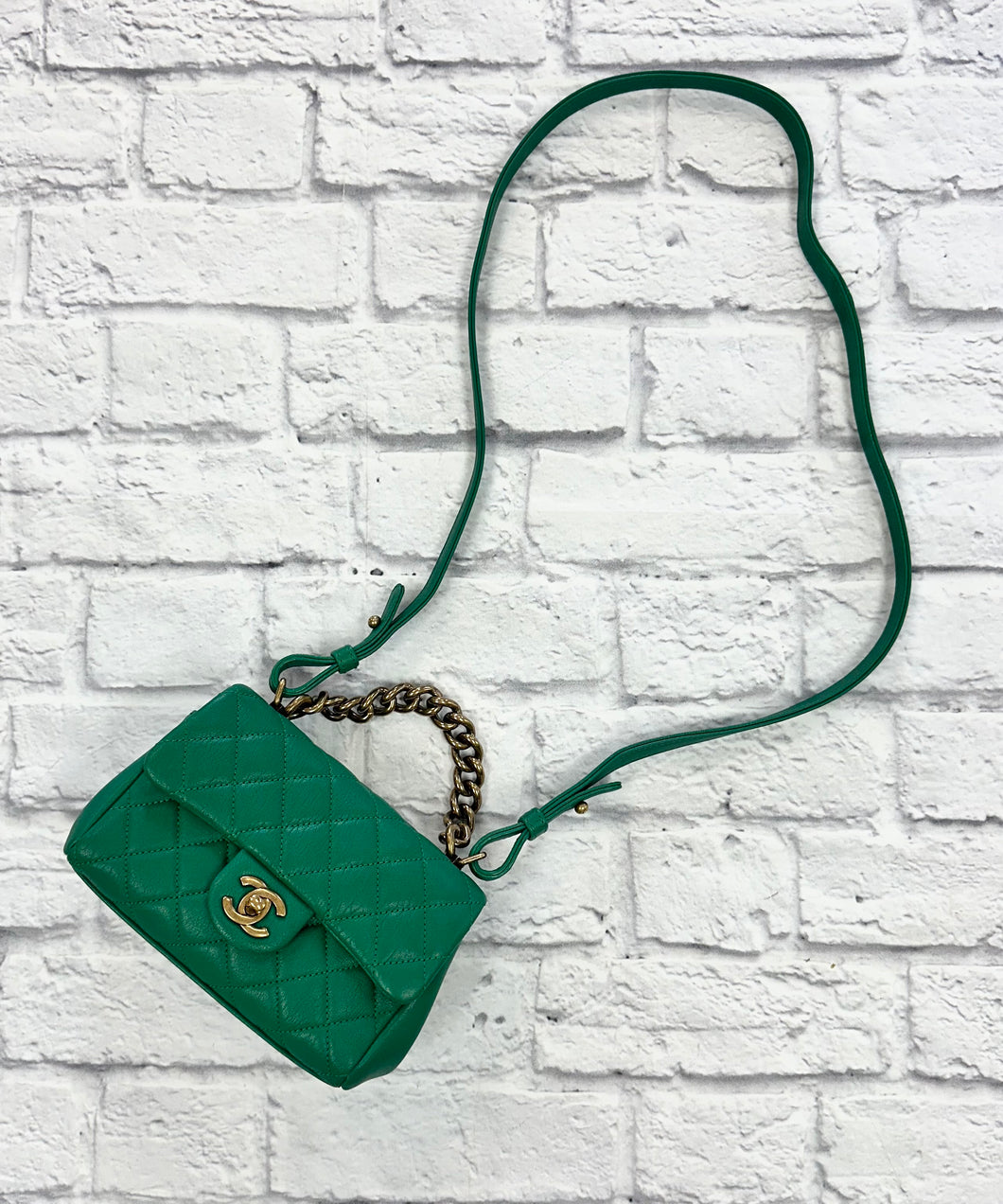 Chanel Green Chain Mini Flap Bag