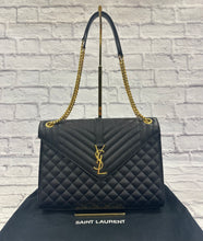 Load image into Gallery viewer, Saint Laurent Black Classic Large Monogram Envelope
