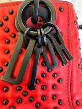 Load image into Gallery viewer, Christian Dior Ultra Matte Studded Mini Lady Dior Red &amp; Black
