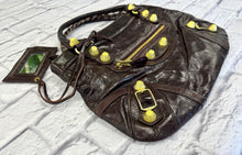 Load image into Gallery viewer, Balenciaga Chocolate Brown City Bag with oversized grommets
