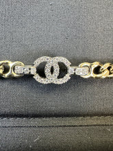 Load image into Gallery viewer, Chanel Silver and Crustal Logo Chain Belt, size 85
