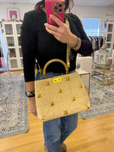 Load image into Gallery viewer, Valentino Beige Raffia Roman Rock Stud Top Handle
