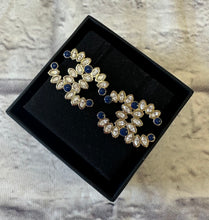 Load image into Gallery viewer, Chanel Blue &amp; Crystal Gold Earrings
