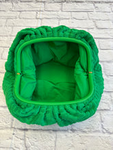 Load image into Gallery viewer, Bottega Veneta Green Terry Cloth Pouch Bag
