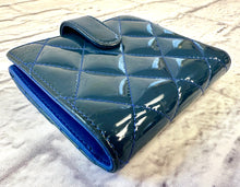 Load image into Gallery viewer, Chanel Blue Patent Quilted Compact Wallet
