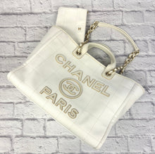Load image into Gallery viewer, Chanel White Large Window Pane Deauville
