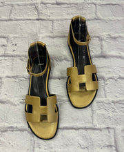 Load image into Gallery viewer, Hermes Gold Santorini Sandals SZ 36.5
