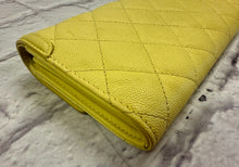 Load image into Gallery viewer, Chanel Yellow Caviar Filigree CC Flap Wallet
