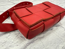 Load image into Gallery viewer, Bottega Veneta Red  Maxi Intrecciato Cassette Crossbody Bag

