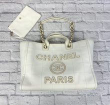 Load image into Gallery viewer, Chanel White Large Window Pane Deauville
