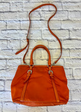 Load image into Gallery viewer, Prada Orange Nylon Top Handle Tote with Crossbody Strap
