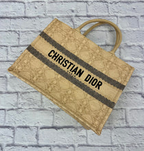 Load image into Gallery viewer, Christian Dior Natural Cannage Raffia Medium Book Tote
