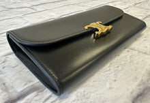 Load image into Gallery viewer, Celine Black Large Triomphe Wallet Shiny Calfskin
