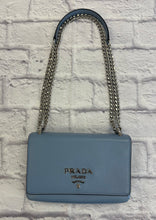 Load image into Gallery viewer, Prada Blue Calf Skin Chain Crossbody
