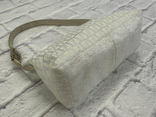 Load image into Gallery viewer, Fendi Zucchino Canvas Ivory &amp; Silver Shoulder Bag
