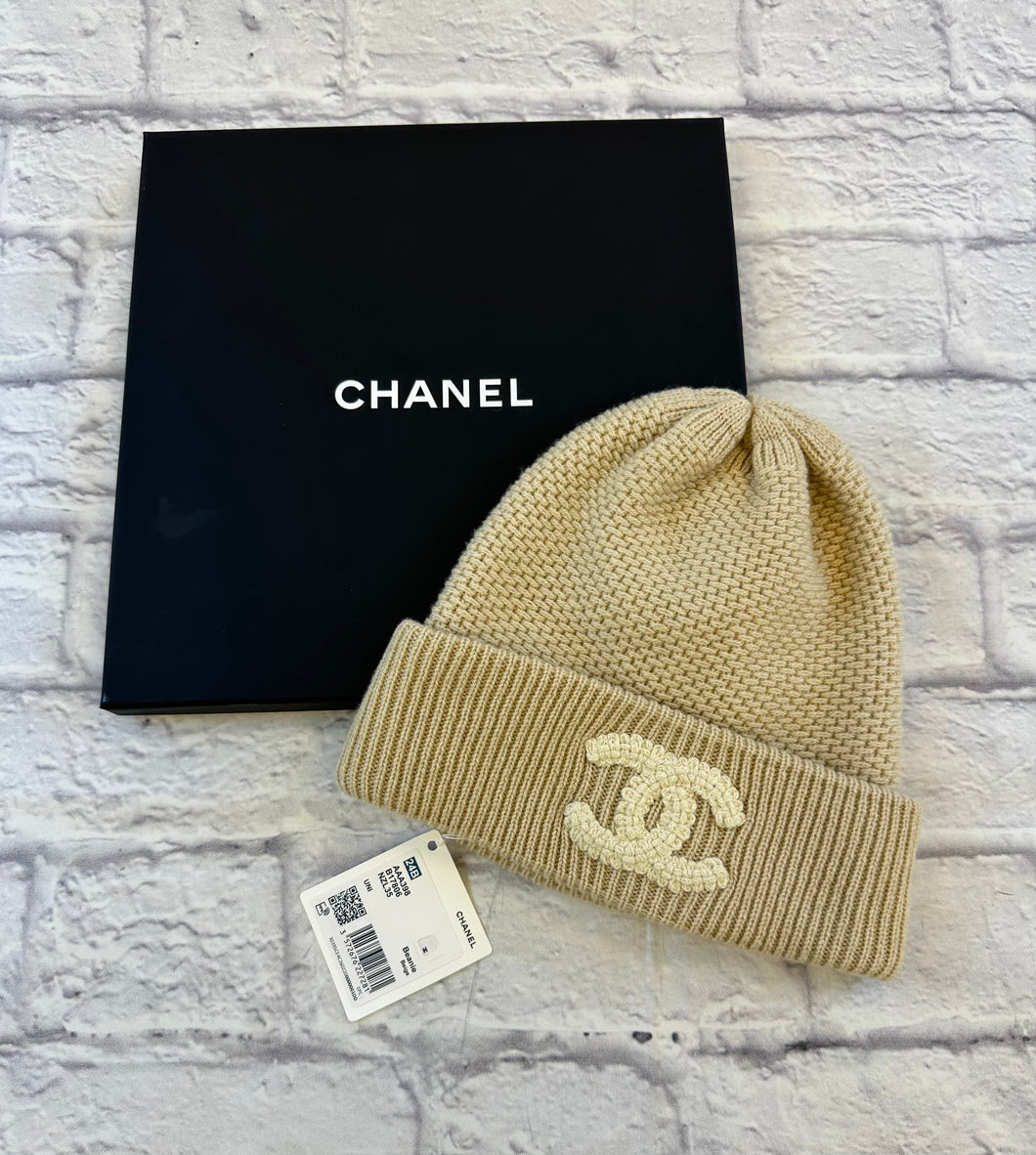 Chanel CC Cashmere Beige Beanie