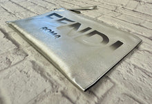 Load image into Gallery viewer, Fendi Roma Flat Silver Clutch
