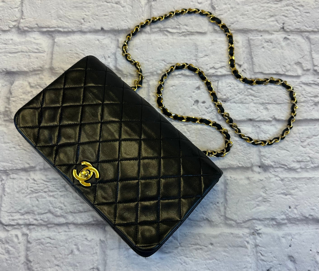 Chanel Black Lambskin Vintage Single Flap Bag