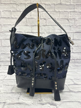 Load image into Gallery viewer, Louis Vuitton Navy Satin Mono Sequin NN14 Spotlight Bucket Bag
