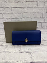 Load image into Gallery viewer, Alexander McQueen Royal Blue Skull Clutch/Wallet, NEW
