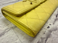 Load image into Gallery viewer, Chanel Yellow Caviar Filigree CC Flap Wallet

