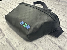 Load image into Gallery viewer, Gucci Black Monogram GG Crystal Coated Canvas Belt Bag.
