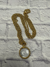 Load image into Gallery viewer, Chanel Long Gold Magnifying Glass Medallion Necklace
