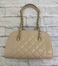 Load image into Gallery viewer, Chanel Beige Lambskin Zip Around Bowler Shoulder Bag
