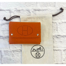 Load image into Gallery viewer, Hermes Orange Felt Mises Et Relances Playing Card Holder
