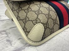 Load image into Gallery viewer, Gucci Navy &amp; Red Web Strip GG Supreme Ophidia Small Belt Bag
