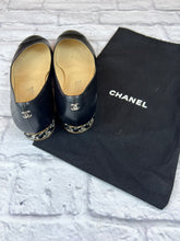 Load image into Gallery viewer, Chanel Black Chain Heel Ballet Flats, Size 38
