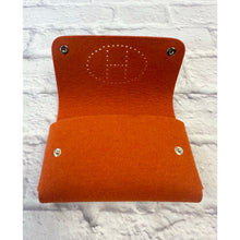 Load image into Gallery viewer, Hermes Orange Felt Mises Et Relances Playing Card Holder

