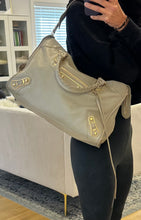 Load image into Gallery viewer, Balenciaga Taupe Chevre Gold Metallic Edge Hardware City Bag
