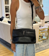 Load image into Gallery viewer, Saint Laurent West Hollywood Fold Over Leather Handbag
