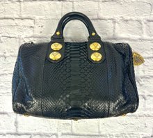 Load image into Gallery viewer, Gucci Babouska Black Python Skin Boston Bag
