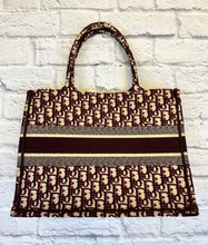 Load image into Gallery viewer, Christian Dior Maroon Oblique medium Book Tote
