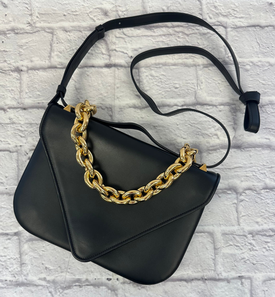 Bottega Veneta Black Calfskin Mount Envelope Bag