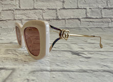 Load image into Gallery viewer, Gucci Double G Butterfly-frame Ivory &amp; Rose Gold Sunglasses
