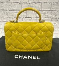 Load image into Gallery viewer, Chanel Yellow Mini Top Handle

